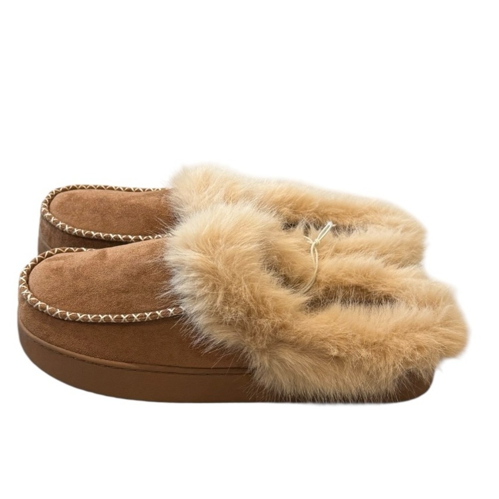 DAKINE Open Back Faux Suede Fur Lined Slippers House Shoes Slides Size XL NEW